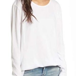 BP Long Sleeve Crew Neck Side Slit Tee-White XL